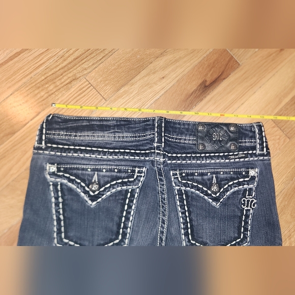 2PC SIZE 30 MISS ME JEANS BLING WINGS BOOT WHITE STITCHING - Picture 11 of 16